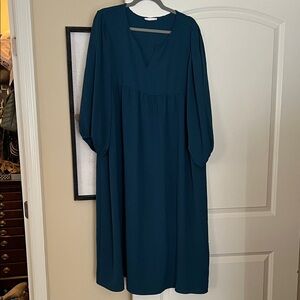 First Love Deep Teal Long Sleeve Dress